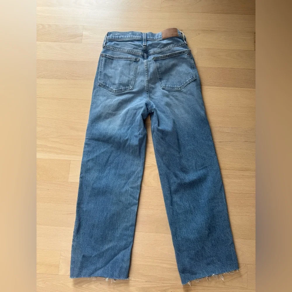 Madewell Perfect Vintage Wide Leg Jeans High Rise Raw Hem Size 25 - Picture 5 of 11
